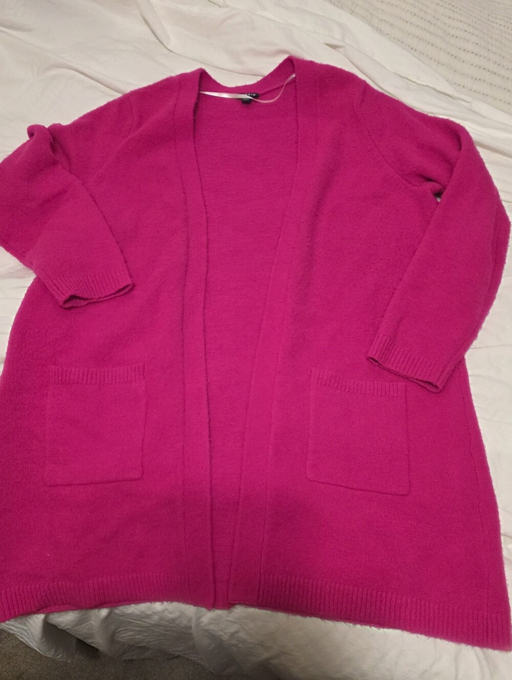 Torrid Open-Front Fuchsia Knit Cardigan with Front Pockets 1x